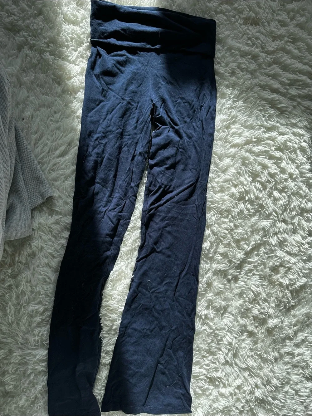 Navy Fold-Over Waist Leggings - Picture 3 of 4